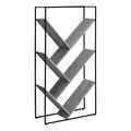 Daphnes Dinnette 32 x 12 x 60 in. Bookcase - Grey - Black Metal DA2618236